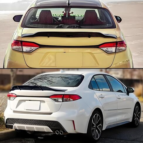 STSEV01 Rear Spoiler Wing Fit for Toyota Corolla Sedan 2020 2021 2022 2023 2024 2025 L/LE/SE/XLE/XSE, Glossy Black R Style DeckLid Lip Exterior Accessories in Saudi Arabia