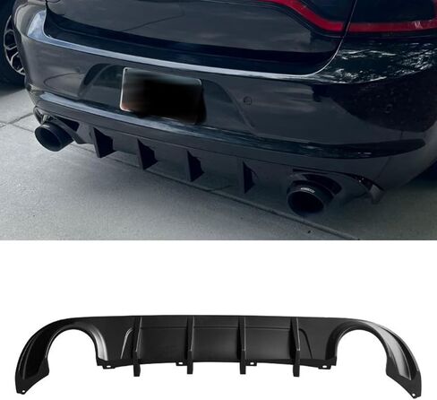 مصد الشفة الخلفي الناشر الخلفي الشفة المفسد متوافق مع قاعدة دودج تشارجر وSXT 2015-2023 الناشر المصد الخلفي (نمط أسود غير لامع) in Kuwait