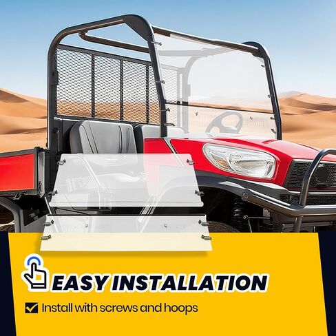 HECASA Front Full Windshield Compatible with Kubota RTV X900 X1120 X1130 X1140 Vented Clear Windscreen Plastic in Saudi Arabia