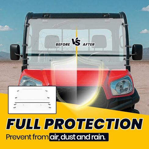 HECASA Front Full Windshield Compatible with Kubota RTV X900 X1120 X1130 X1140 Vented Clear Windscreen Plastic in Saudi Arabia