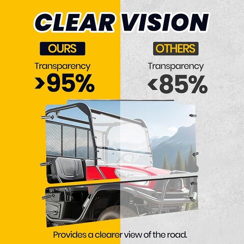 HECASA Front Full Windshield Compatible with Kubota RTV X900 X1120 X1130 X1140 Vented Clear Windscreen Plastic in Saudi Arabia