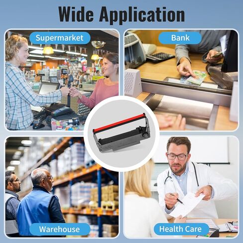 شريط ERC30 باللونين الأسود والأحمر متوافق مع خراطيش Epson ERC30/34/38 ERC38 B/R، لشريط Epson TM-U220، M188B، BTP-M300، ERC 30، حزمة من 24 شريطًا in Kuwait