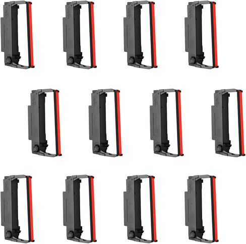 شريط ERC30 باللونين الأسود والأحمر متوافق مع خراطيش Epson ERC30/34/38 ERC38 B/R، لشريط Epson TM-U220، M188B، BTP-M300، ERC 30، حزمة من 24 شريطًا in Kuwait