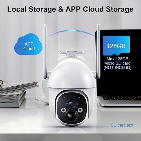 كاميرات مراقبة تعمل بالطاقة الشمسية، لاسلكية في الهواء الطلق، كاميرات تكبير عالية الدقة 10× لأمن المنزل، اكتشاف PIR / IP65 مقاومة للطقس / صوت ثنائي الاتجاه / رؤية 360 درجة in Kuwait