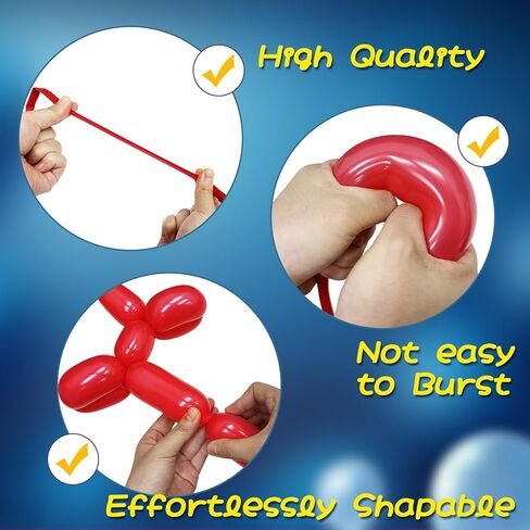 AJOYEGG Balloons Animals Kit with Pump: Long Skinny Animal Balloon Kit for Beginner Balloons Twisting DIY Balloon Making Set with Guide in Saudi Arabia