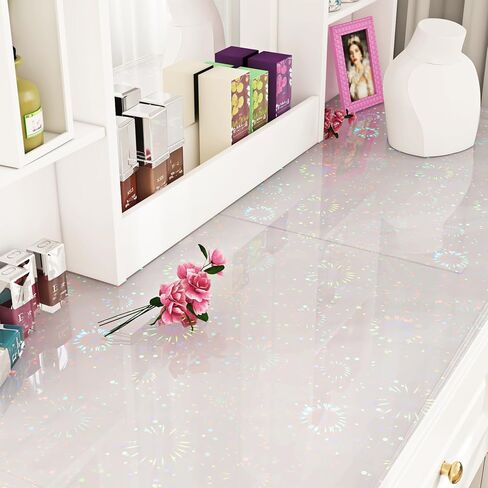 Livelynine Contact Paper Peel and Stick Holographic Laminate Sheets Self Adhesive Clear Contact Paper for Classroom Crafts Stickers Starburst Sparkle Glitter Vinyl No Heat Laminating Roll 15.8x78.8 in Saudi Arabia
