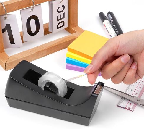 Desktop Tape Dispenser, Weighted Non-Skid Base, Numerous Applications, Black in Saudi Arabia