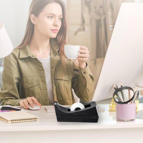 Desktop Tape Dispenser, Weighted Non-Skid Base, Numerous Applications, Black in Saudi Arabia