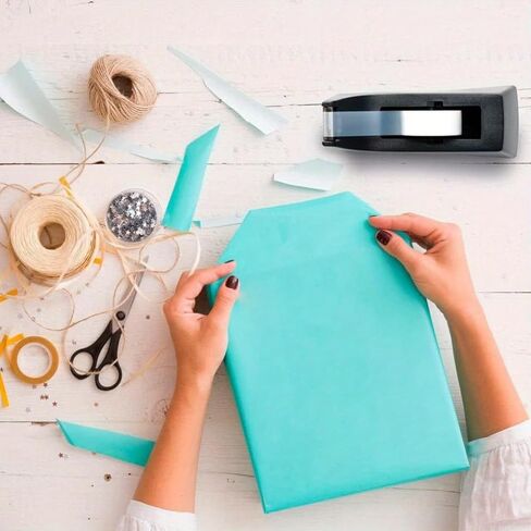 Desktop Tape Dispenser Non Skid Base with Transparent Invisible Tape and 8pcs Replacement Cores for Wrapping Home School Office Supplies in Saudi Arabia