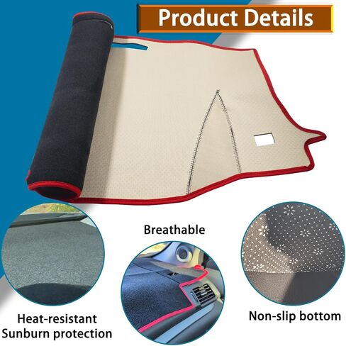 Dashboard Cover for Honda Pilot Accessories 2016-2022 / Passport Accessories 2019-2025 / Ridgeline Accessories 2017-2025 Dash Board Mat Sunshield Pad Carpet Protector Wihout HUD (Black) in Saudi Arabia