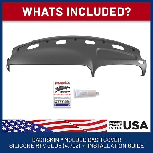 DASHSKIN Molded Dash Cover Cap Compatible with 1998 1999 2000 2001 Dodge Ram 1500 (98-02 Ram 2500 & 3500) in Agate Grey - Made in The USA in Kuwait