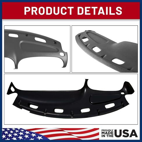 DASHSKIN Molded Dash Cover Cap Compatible with 1998 1999 2000 2001 Dodge Ram 1500 (98-02 Ram 2500 & 3500) in Agate Grey - Made in The USA in Kuwait