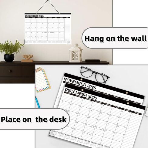 Desk Calendar 2026-2027 - 21 Months Wall Calendar, Oct 2025 – June 2027, 17" x 12", Ample Space, Plastic Cover, Large Monthly Calendar 2026 Perfect for Home, Office & School Easy Organization in Saudi Arabia
