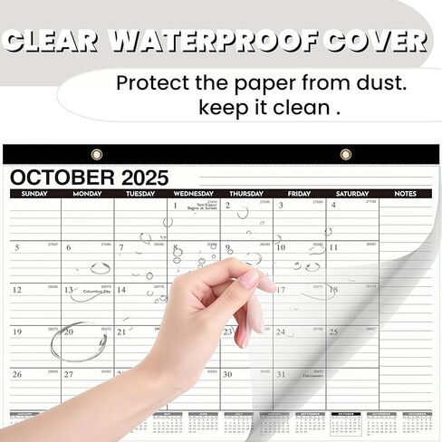 Desk Calendar 2026-2027 - 21 Months Wall Calendar, Oct 2025 – June 2027, 17" x 12", Ample Space, Plastic Cover, Large Monthly Calendar 2026 Perfect for Home, Office & School Easy Organization in Saudi Arabia