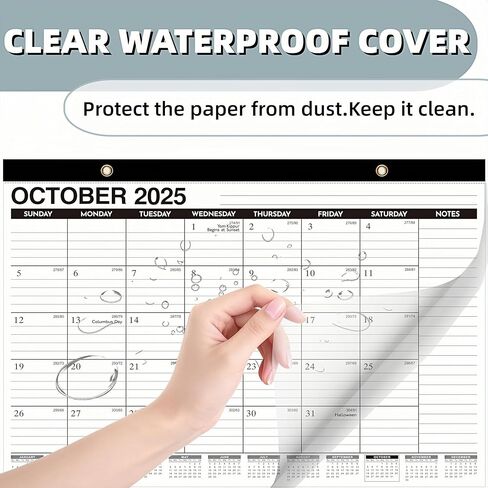 Desk Calendar 2026-2027 - 21 Months Wall Calendar, Oct 2025 – June 2027, 17" x 12", Ample Space, Plastic Cover, Large Monthly Calendar 2026 Perfect for Home, Office & School Easy Organization in Saudi Arabia