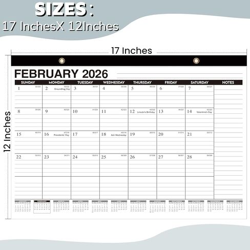 Desk Calendar 2026-2027 - 21 Months Wall Calendar, Oct 2025 – June 2027, 17" x 12", Ample Space, Plastic Cover, Large Monthly Calendar 2026 Perfect for Home, Office & School Easy Organization in Saudi Arabia