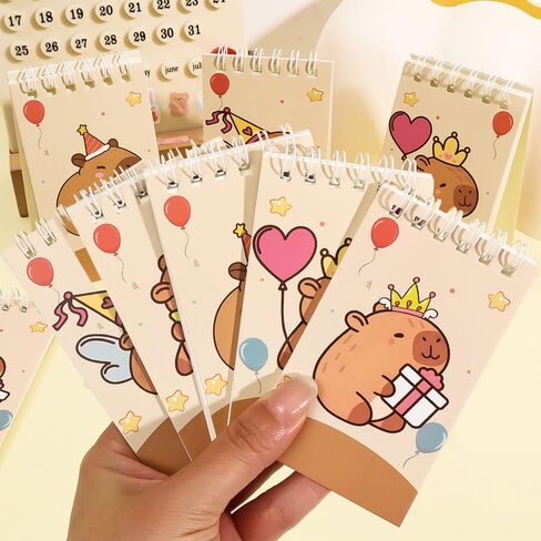 Random Cute Capybara Notebook Set Portable Diary Plan Mini Coil Pocket Notebook Student Stationery Gift,10 * 6cm (10Pcs) in Saudi Arabia