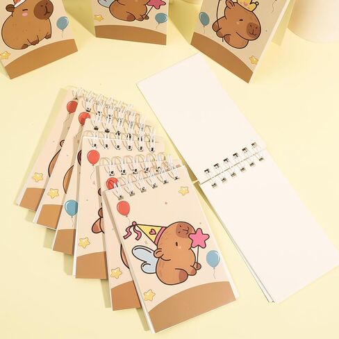 Random Cute Capybara Notebook Set Portable Diary Plan Mini Coil Pocket Notebook Student Stationery Gift,10 * 6cm (10Pcs) in Saudi Arabia