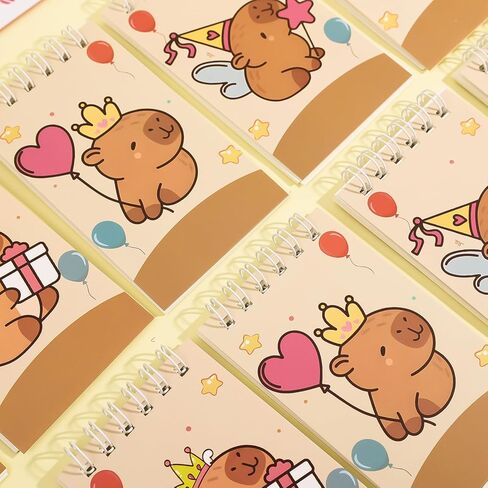 Random Cute Capybara Notebook Set Portable Diary Plan Mini Coil Pocket Notebook Student Stationery Gift,10 * 6cm (10Pcs) in Saudi Arabia