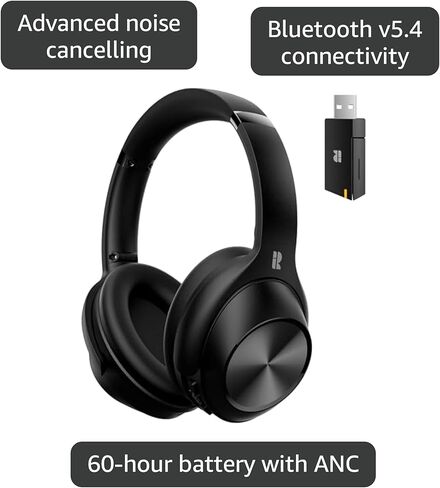 Bluetooth Headphones, Hybrid Active Noise Cancelling Wireless Headphones Over Ear with Microphone, 140H Playtime, Transparency Mode, Deep Bass, Clear Calls, Comfort fit for Travel, Home Office in Kuwait