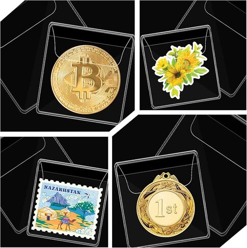25PCS Coin Protectors,Transparent Coin Sleeve, 2.2 x 2.2 in Coins Sleeves for Collectors,Suitable for Most Jewelry, Rings, Earrings, Pendants, Stamps in Saudi Arabia