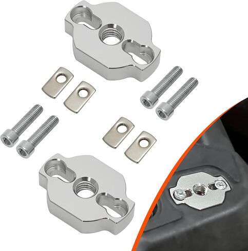 AUTOVIC Heavy-Duty ATV Tie Down Anchors Kit Aluminum Anchor Accessories for CF Moto UTV/ATV Low-Profile Design Stronger Clamping Force Mounts Silver 2pcs in Kuwait