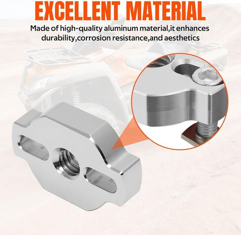 AUTOVIC Heavy-Duty ATV Tie Down Anchors Kit Aluminum Anchor Accessories for CF Moto UTV/ATV Low-Profile Design Stronger Clamping Force Mounts Silver 2pcs in Kuwait