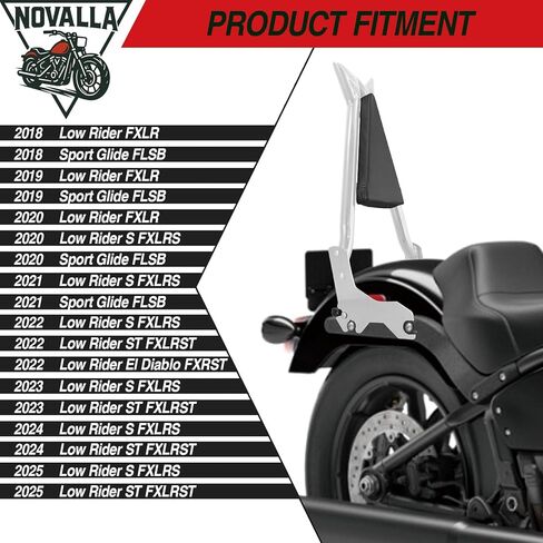 Detachable Sissy Bar Backrest Pad Fit For Harley Davidson Softail Harley, Softail Models 2018-2025 Low Rider FXLR FXRST FXLRS FXLRST FLSB (C-NEW) in Kuwait