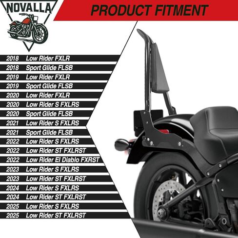 Detachable Sissy Bar Backrest Pad Fit For Harley Davidson Softail Harley, Softail Models 2018-2025 Low Rider FXLR FXRST FXLRS FXLRST FLSB (C-NEW) in Kuwait