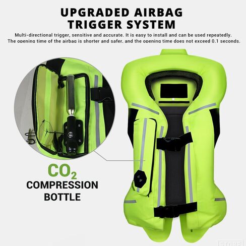 Upgraded Motorcycle Airbag Vest,Breathable Waterproof with Reflective Strips,Protective Gear for ATV,UTV Motocross Ricing in Saudi Arabia