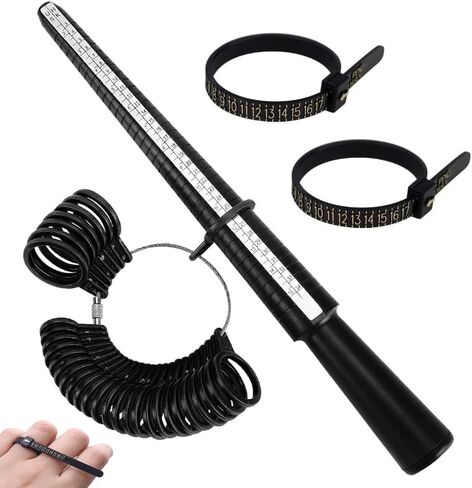 Plastic Ring Size Set with Mandrel - Includes Finger Sizer, Four Size Ring Sticks, and Jewelry Making Tools in Saudi Arabia