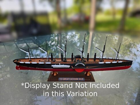 نموذج سفينة TheRoller3d SS Great Eastern Ship مقاس 12 بوصة، نسخة طبق الأصل دقيقة تاريخيًا، عرض سفينة بخارية مع عجلات مجداف عاملة، هدية بحرية لهواة التاريخ والمتحمسين (النموذج قيد التشغيل) in Kuwait