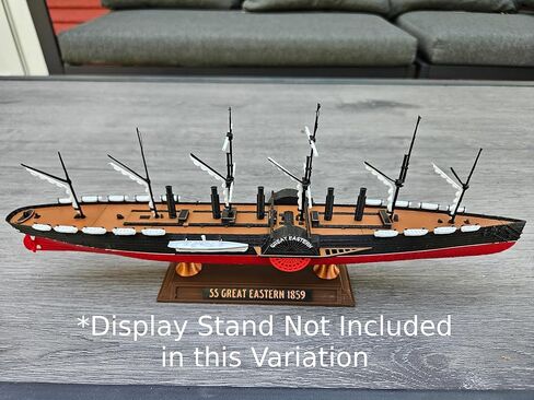نموذج سفينة TheRoller3d SS Great Eastern Ship مقاس 12 بوصة، نسخة طبق الأصل دقيقة تاريخيًا، عرض سفينة بخارية مع عجلات مجداف عاملة، هدية بحرية لهواة التاريخ والمتحمسين (النموذج قيد التشغيل) in Kuwait