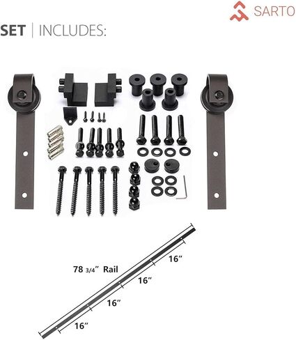سارتودورس لوسيا 1299 | باب حظيرة داخلي منزلق فردي مع مرآة، من الخشب الصلب، 24 × 96، أبيض، طراز حديث | الأجهزة متضمنة in Kuwait