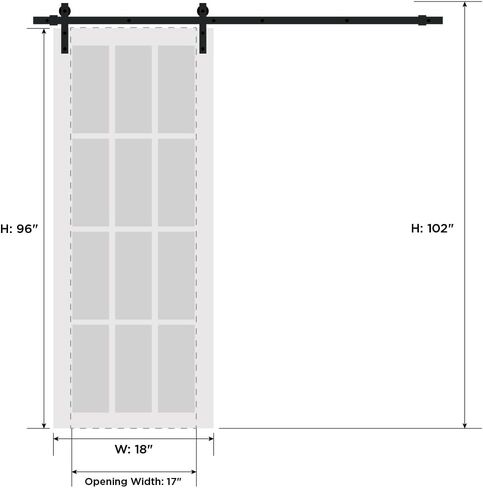 سارتودورس لوسيا 1299 | باب حظيرة داخلي منزلق فردي مع مرآة، من الخشب الصلب، 24 × 96، أبيض، طراز حديث | الأجهزة متضمنة in Kuwait