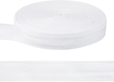 PATIKIL 27 Yards Cotton Twill Tape Ribbon, 1/8 Inch Herringbone Twill Tape Bias Ribbon Binding Tape or Sewing Hemming Binding Quilting Piping DIY Craft, White in Saudi Arabia