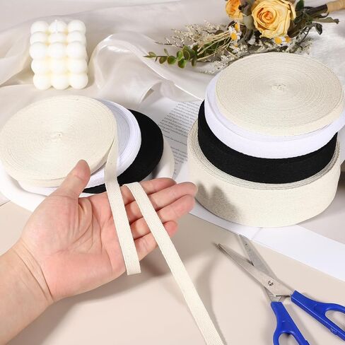 PATIKIL 27 Yards Cotton Twill Tape Ribbon, 1/8 Inch Herringbone Twill Tape Bias Ribbon Binding Tape or Sewing Hemming Binding Quilting Piping DIY Craft, White in Saudi Arabia