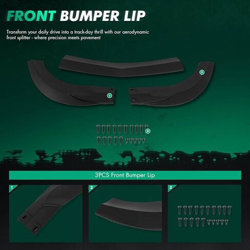 SCITOO Front Lip Spoiler Fits for 2017-2018 for Hyundai Elantra Matte Black Front Bumper Lip in Kuwait