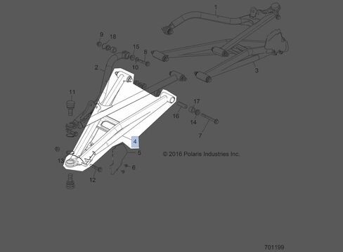 Polaris 1021483-458 WELD-CTRLARM HC LWR FR RH 64 B RZR 1000 XP in Saudi Arabia