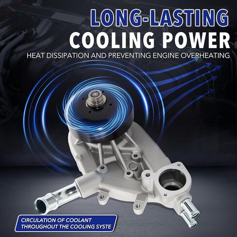 مضخة مياه مع حشية ترموستات AW5104 متوافقة مع محرك تشيفي سيلفرادو تاهو سوبربان جي إم سي سييرا يوكون كاديلاك إسكاليد ساب 9-7X 4.8L 5.3L 6.0L [V8] فقط in Kuwait