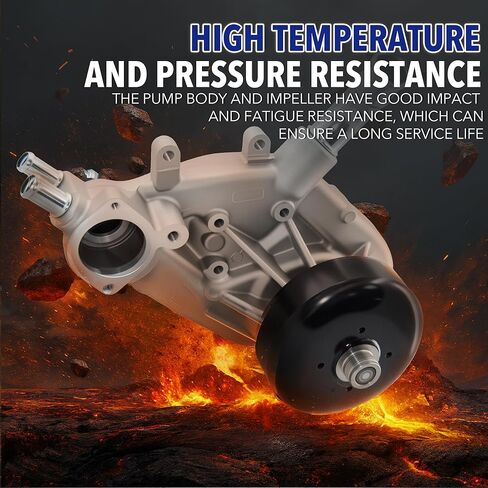 مضخة مياه مع حشية ترموستات AW5104 متوافقة مع محرك تشيفي سيلفرادو تاهو سوبربان جي إم سي سييرا يوكون كاديلاك إسكاليد ساب 9-7X 4.8L 5.3L 6.0L [V8] فقط in Kuwait