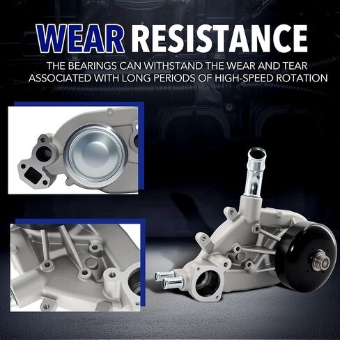 مضخة مياه مع حشية ترموستات AW5104 متوافقة مع محرك تشيفي سيلفرادو تاهو سوبربان جي إم سي سييرا يوكون كاديلاك إسكاليد ساب 9-7X 4.8L 5.3L 6.0L [V8] فقط in Kuwait