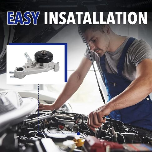 مضخة مياه مع حشية ترموستات AW5104 متوافقة مع محرك تشيفي سيلفرادو تاهو سوبربان جي إم سي سييرا يوكون كاديلاك إسكاليد ساب 9-7X 4.8L 5.3L 6.0L [V8] فقط in Kuwait