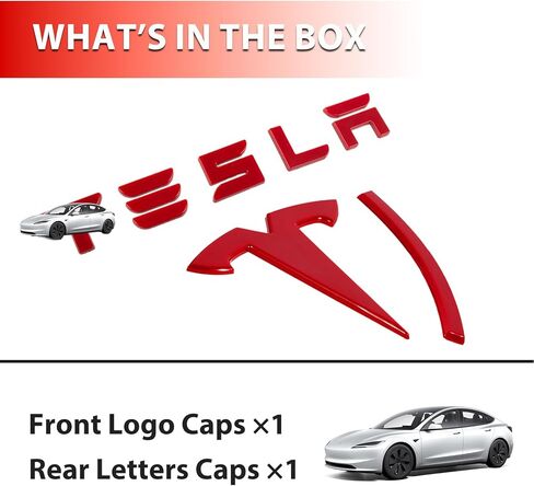 2026 Emblem Covers for Tesla Model 3 Highland Accessories 2025 2024 Front and Rear Logo Caps, No Removal Badge, ABS Stickers 2 PCS Pink (Glossy Pink, Model 3 Highland 2024+) in Saudi Arabia