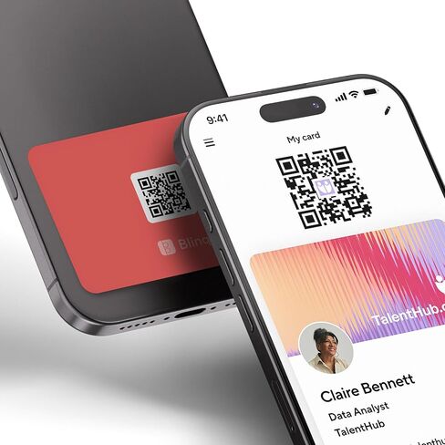 ملصق هاتف Blinq NFC - بطاقة عمل رقمية - مشاركة فورية عبر النقر - متوافق مع iPhone وAndroid (أسود) in Kuwait