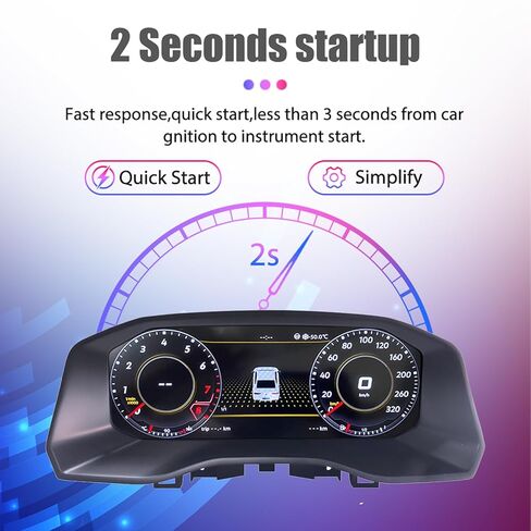 12.3 inch Digital Dash Instrument Cluster for Amarok 2010-2016,Polo 6R 2008-2016，Vento Digital Cluster Instrument Speedometer Replacement, Digital Gauge Cluster, Cluster Replacement A in Saudi Arabia