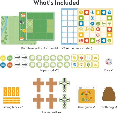 Game Box with 5 Programming Board Games for Coding Set & Pro Set, Education Add-on with Rich Learning Materials for Kids Aged 4-10 in Kuwait