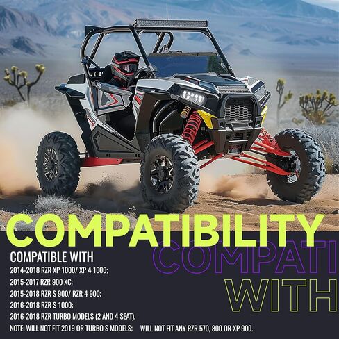 Tinted Half Windshield Compatible with 2015-2018 Polaris RZR S 900 / 4 900 / 900 XC / S 1000 / XP 1000 / XP 4 1000 / Turbo (2 & 4 seat) in Saudi Arabia