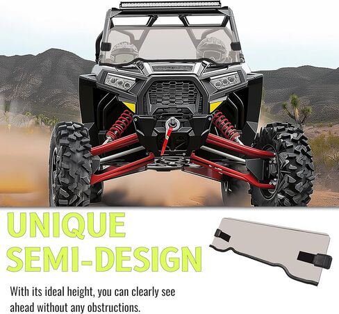 Tinted Half Windshield Compatible with 2015-2018 Polaris RZR S 900 / 4 900 / 900 XC / S 1000 / XP 1000 / XP 4 1000 / Turbo (2 & 4 seat) in Saudi Arabia