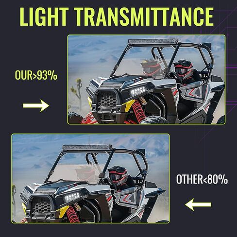 Tinted Half Windshield Compatible with 2015-2018 Polaris RZR S 900 / 4 900 / 900 XC / S 1000 / XP 1000 / XP 4 1000 / Turbo (2 & 4 seat) in Saudi Arabia